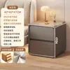 Mesita de Noche Ultraestrecha, Gabinete de Almacenamiento Simple, Gabinete Estrecho para Espacios Pequeños en el Dormitorio con Cajones de Madera Maciza, Estante Pequeño Creativo para Mesita de Noche