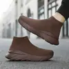 Zapatos Deportivos Transpirables para Viajes Transfronterizos, Slip-on Casuales, Zapatos para Hombre y Mujer, Suela Suave, Malla Fina Flyknit, Caña Alta, Antideslizantes