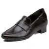 Estilo Old Money~ Zapatos Cómodos de Suela Blanda sin Cordones para el Trayecto, Efecto Adelgazante, Zapatos Pequeños de Cuero Versátiles para Mujer, Mocasines de Moda Retro Francesa