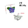 Quema a baja temperatura azul degradado flor mariposa aleación gota de aceite diy llavero accesorios de joyería pendientes colgante material