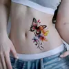 Adesivos de Tatuagem Estilo Europeu e Americano para Suprimento Transfronteiriço, Adesivos de Tatuagem de Borboleta Colorida, Adesivos de Tatuagem de Flores para Braço, Meio Braço, Cintura, Panturrilha