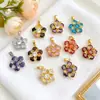 Colar Pulseira Pingente Cruz Colorida Flor DIY Acessórios de Joia Estilo Fresco Luxo Leve Acessórios de Cobre Banhado a Ouro para Mulheres