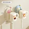 Soporte de pared para cepillo de dientes y vaso, estante de pared para vaso de enjuague bucal, almacenamiento de cepillo de dientes eléctrico, colgador de vasos de dientes para baño del hogar