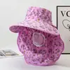 Chapéu Cachecol de Verão Feminino com Aba Larga, Estilo Popular para Trabalhar nos Campos, Chapéu de Proteção Solar, Chapéu de Sol para Praia ao Ar Livre, Chapéu para Colheita de Chá