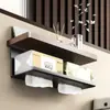 Soporte para secador de pelo de madera de nogal, montado en la pared sin taladro, para uso en el baño, soporte para secador de pelo, colgador de secador de pelo para baño