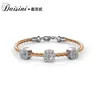 Pulsera Daisi Ni Fashion Chapada en Oro con Cristales de Elementos Swarovski Microincrustados Geométrico Versátil para Mujer