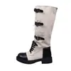 Botas vaqueras occidentales de retazos con suela gruesa retro para mujer 2026 Verano Nuevas Botas Martin de Viaje y Montañismo Botas de media caña adelgazantes