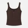 Camisola de Algodón Acanalado Puro Deseo con Botones y Almohadillas en el Pecho para Mujer, Otoño Temprano 2026, Se Puede Usar como Ropa Interior o Exterior