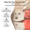 Equipamento de Beleza para Rejuvenescimento com Fótons, Dispositivo de Máscara Facial Caseira com Luz Vermelha e Azul, Máscara de LED para Remoção de Cicatrizes de Acne, Clareamento