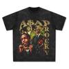Hip hop rap transfronterizo A USD AP Rocky camiseta de manga corta estampada retro americana vintage Rapper wear marea