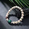 Pulsera de hilo de cuentas azul cielo y verde moda masculina para el trabajo pulsera versátil mujer simple personalidad moderna accesorios hip-hop