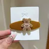 Pinza para el pelo de oso pequeño flocado estilo coreano para mujer, pinza BB de tela floral retro, pasador lindo para flequillo lateral de otoño/invierno, accesorio para el cabello