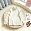Ropa interior térmica de cuello medio para niños para otoño e invierno, top de otoño de una sola pieza para niños, camiseta interior para bebés y niños mayores