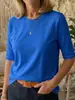2026 Ropa de Mujer Transfronteriza de Amazon Camiseta Cómoda Versátil Casual Cuello Redondo Hombro Normal Manga Media Ropa Exterior Ropa Interior Top