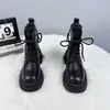 Botines estilo Martin británico para mujer, nueva colección otoño/invierno 2026, estilo popular, forrados de felpa, suela gruesa, que aumentan la altura, modernos, botines de tobillo de suela suave para mujeres bajitas
