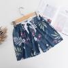 Fornecimento Direto da Fábrica Shorts de Algodão e Seda Feminino Verão Finos Florais Japoneses Caimento Elástico na Cintura Pijama Algodão Artificial Calça Única