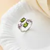 Anillos de Hoja y Pétalo de Estilo Europeo y Americano Más Vendidos Transfronterizos, Joyería de Lujo Ligero de Hoja y Tulipán a la Moda al por Mayor