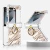 Funda para teléfono móvil Samsung Z Flip6 con diseño creativo de ondas pintadas, con bisagra de airbag, carcasa transparente con todo incluido