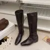 Botas Altas de Tacón de Cuña con Aumento Interno de Altura y Punta Cuadrada 2026 Nuevas Botas de Moda Versátiles de Cuero Sintético por Encima de la Rodilla