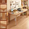 Escritorio de Computadora Doble para el Hogar con Patas de Madera Maciza Mesa de Estudio para Llevar a la Sala de Estar Escritorio Simple Grande Largo Banco de Trabajo Escritorio de Oficina