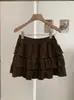 Falda de Retazos de Encaje Línea A KEKEZOON para Mujer, Falda Esponjosa de Pastel de Cintura Alta Adelgazante de Otoño, Anti-exposición 8871
