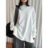 Lvu Inverno Novo Estilo Coreano Moda Dupla Face Veludo oversize Manga Comprida T-shirt Macio Ceroso Pele-friendly Top para Mulheres