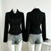 Elegante abrigo de lana para mujer, nuevo modelo otoño e invierno 2026, estilo petite Hepburn, top corto elegante, moderno y versátil