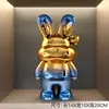 Lujo Ligero Chapado Eléctrico Conejo Adornos para Mueble de TV Accesorios para el Hogar Sala de Estar Entrada Mueble de TV Escultura de Muñeca Gama Alta