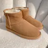 Botas de nieve clásicas para hombre y mujer con forro de piel de oveja, cálidas y antideslizantes, piel genuina, forradas de lana, corte medio-bajo, disponibles en tallas grandes