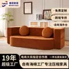 Sofá de Compresión de Tela Minimalista Moderno, Sofá de Esponja para Sala de Estar de Apartamento Pequeño, de Tres Plazas, No Requiere Ensamblaje, Venta Directa del Fabricante