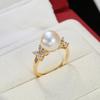Accesorios DIY Plata de Ley S925 Dulce Juego de Anillo Colgante de Aretes de Perlas de Cuatro Diamantes Soporte Vacío Aretes Clásicos Collar