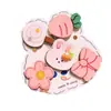 Pegatinas mágicas para niños con velcro de dibujos animados, para bebés, frutas, animales bonitos, para romper el pelo, accesorios para el cabello para mujeres.