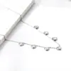 Cadena para clavícula simple europea y americana estilo ins de comercio exterior elegante moderna chapada en amor diamante blanco acero inoxidable no descolorante collar