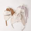 Sombrero de otoño e invierno para niños, sombrero de bebé de gamuza cálido con orejeras para niñas, sombrero Lei Feng engrosado con forro polar para niños al por mayor