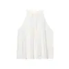 Comercio Exterior Verano para Mujer Europea y Americana Lino Casual Cuello Casual Chaleco Top Falda Casual Traje
