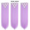 Extensión de cabello sin costuras de color degradado en stock, peluca de siete piezas, pieza de cabello directa, peluca larga y recta de color sólido de fibra química europea y americana