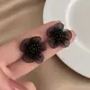 Aretes de Flor de Encaje Negro, Únicos y Exquisitos, con un Toque de Lujo, Diseño de Nicho, Nuevos Aretes de Moda Tendencia