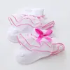 Calcetines con Ribete de Encaje para Niñas, Calcetines Cortos Absorbentes de Sudor y Transpirables para Bebés y Niños, Calcetines para Bebés Recién Nacidos Clase A