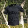 Camiseta Esportiva Masculina Verão Fina Seda de Gelo Corrida Manga Curta Solta Secagem Rápida Manga Meia Manga Respirável Top Roupas de Treino