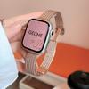 Adecuado para Bandas de Apple Watch Iwatchs12/11 Acero Inoxidable Metal Malla de Espiga de Trigo Hebilla Magnética Banda de Reloj para Mujer
