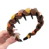 Diadema Negra de Caña Alta para Mujer con Dientes, Diadema Esponjosa, Nuevo Modelo 2025, Pasador para el Cabello con Pedrería, Sensación de Alta Gama, Término de Tendencia