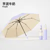 Paraguas Plegable Portátil para Sol y Lluvia de Película a Color Totalmente Automático, Venta Directa del Fabricante, Mango de Tulipan, Paraguas de Doble Uso para Sol y Lluvia