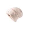 Chapéu de Pelúcia Huhu de Leite Chapéu de Tricô com Mistura de Lã Feminino para Montaria Inverno Aconchegante Espesso Chapéu para Cabeça Grande Proteção de Orelha Chapéu de Frio