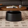 Conjunto de mesa de centro redonda de madeira maciça para sala de estar estilo meados do século, novo modelo 2025, perfeito para apartamentos pequenos, design retrô francês, mesa de centro excepcionalmente bonita