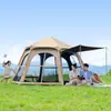 Tienda Hexagonal de Vinilo para Camping al Aire Libre Portátil Plegable Impermeable y a Prueba de Sol Set Completo de Equipo de Camping para Pasar la Noche al Aire Libre