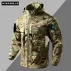 Fleece forrado otoño e invierno multibolsillos impermeable cortavientos táctico casual para exteriores cálido ropa de trabajo con cuello alto
