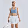 2025 Falda Corta Deportiva Transfronteriza para Mujer Falda de Tenis Antiexposición Running Yoga Color Sólido Golf Fitness Falda Plisada
