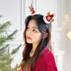 Diadema Navideña Pinza para el Pelo con Lazo Pinza para Sombrero Malla Roja Astas Pinza Pequeña Accesorios para el Cabello para Adultos y Niños