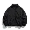 Jaqueta outdoor funcional retrô estilo japonês Rumeng para homens, outono, corte solto, curta, gola alta, casaco de trabalho