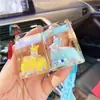 Celebridad de internet ins aceite líquido caja de leche de unicornio botella flotante llavero colgante para mochila escolar de estudiante colgante de bajo flujo